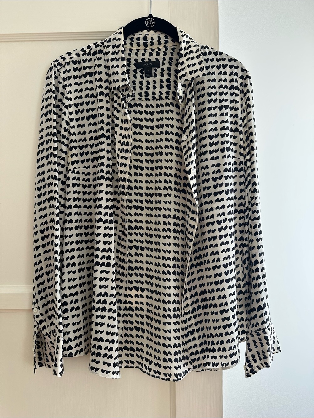 J. Crew Heart Print Shirt Size 6